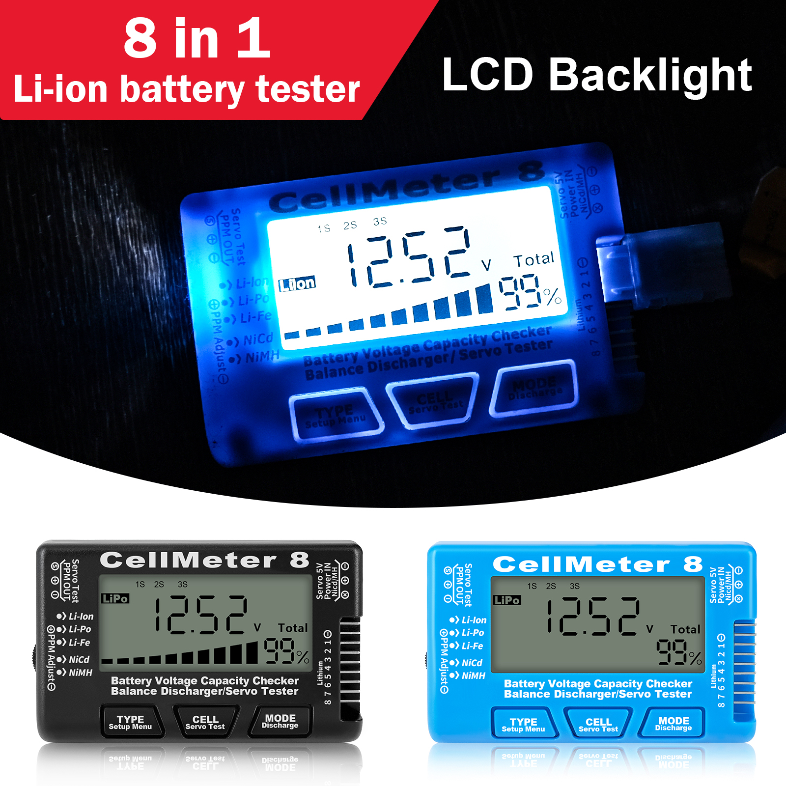 Drone Battery Voltage Checker - Rc Cellmeter-8 Digital Battery Capacity Checker
