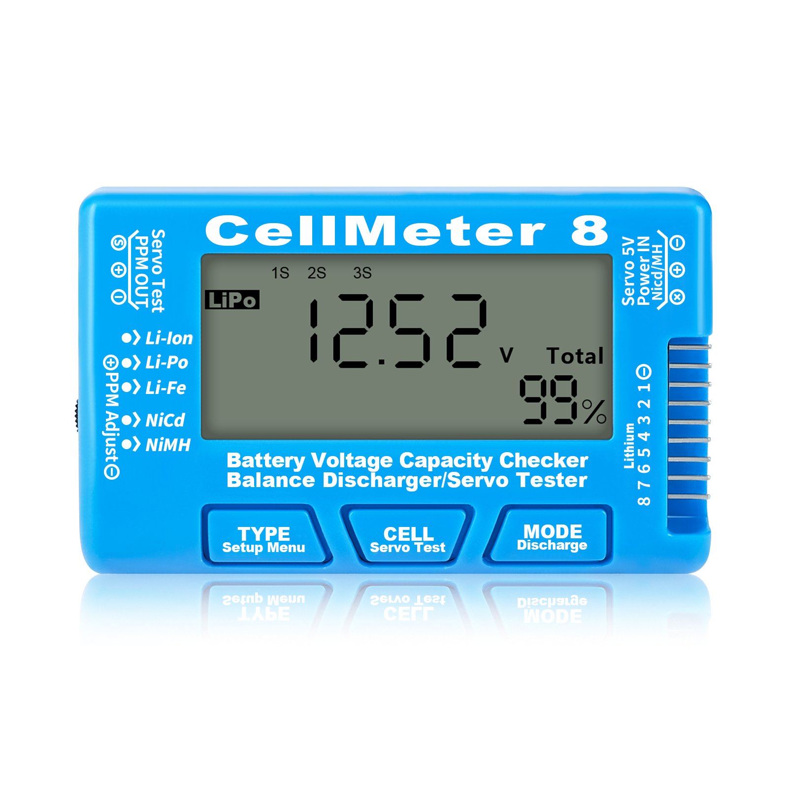 CellMeter-8 LCD Digital Batter - огляд і ціна Drone Battery Voltage Checker