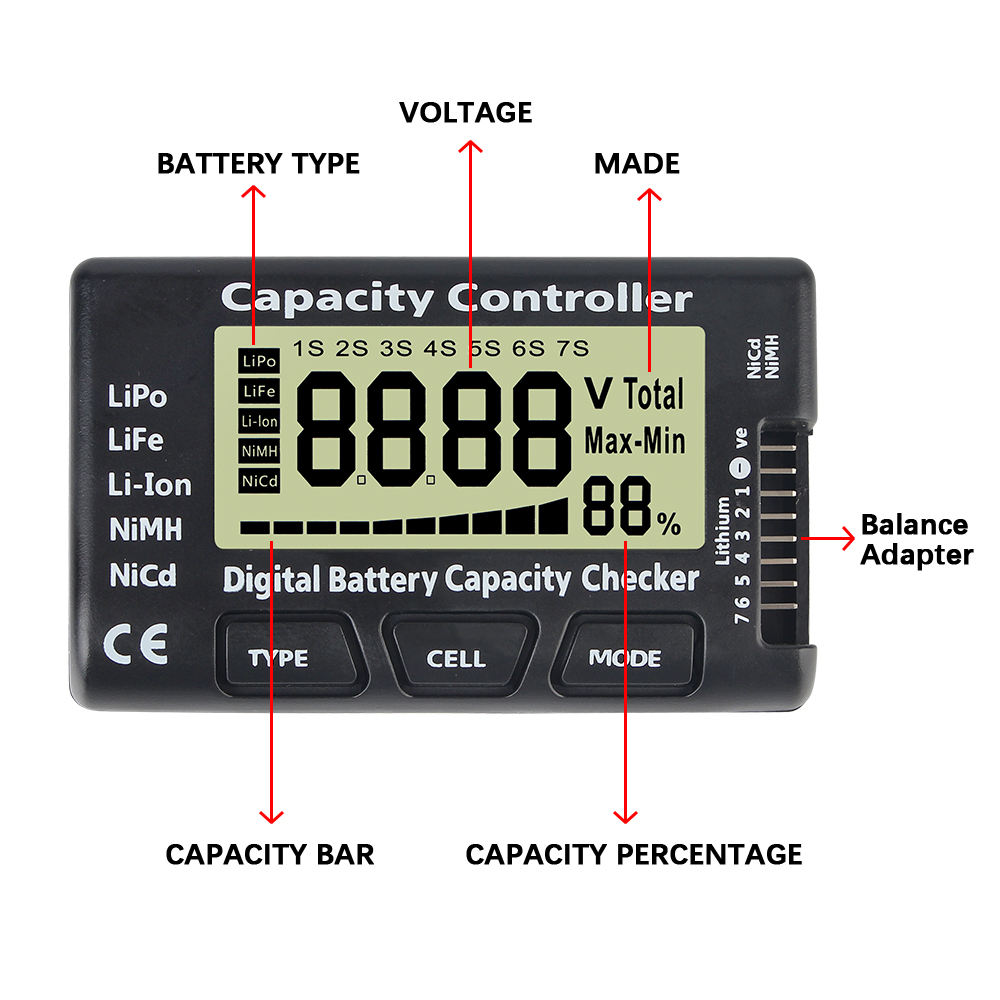 CellMeter 7 Battery Voltage Ca - огляд і ціна Drone Battery Voltage Checker