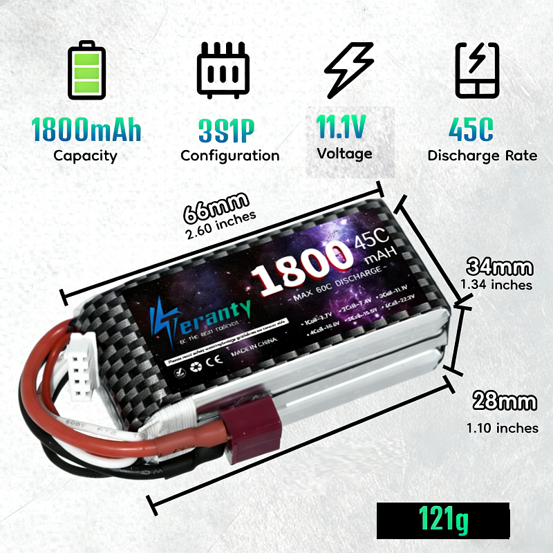 TERANTY 2S 3S 4S 1800mAh Lipo  - огляд і ціна Drone Battery 4S