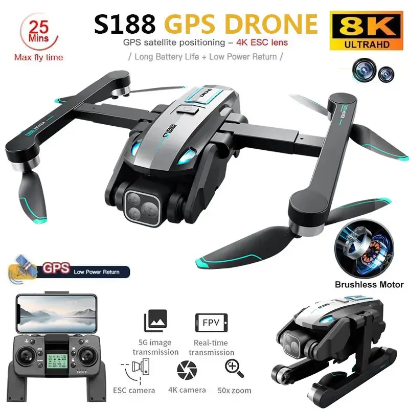 S188 Professional 8K GPS Drone - огляд і ціна Drone Battery Li-Ion