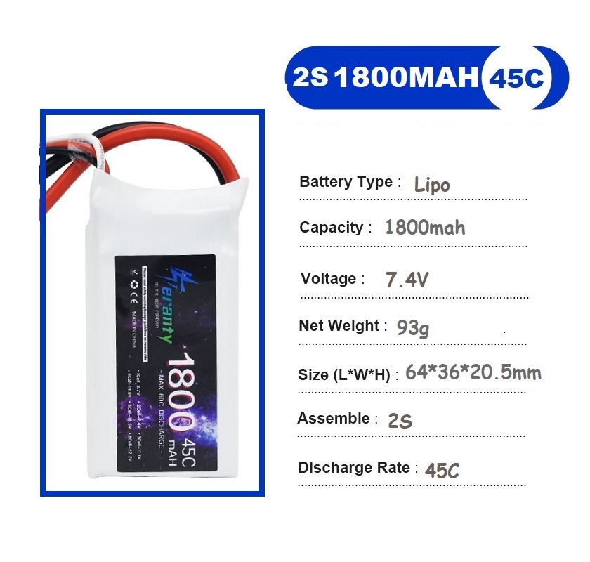2PCS 7.4V Lipo 2S Battery 1500 - огляд і ціна Drone Battery Lipo