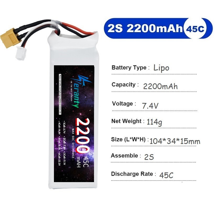 2PCS 7.4V Lipo 2S Battery 1500 - огляд і ціна Drone Battery Lipo