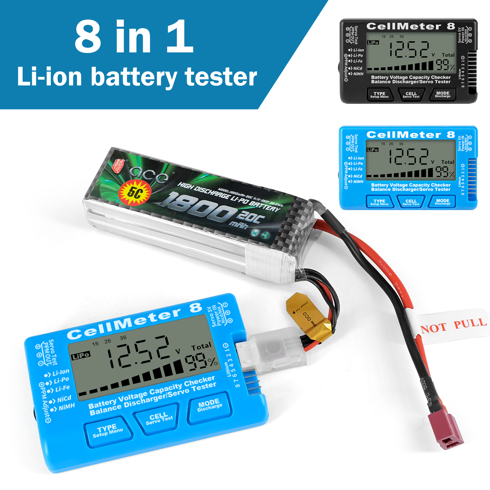 8 in 1 CellMeter 8 Battery Cap - огляд і ціна Drone Battery Voltage Checker