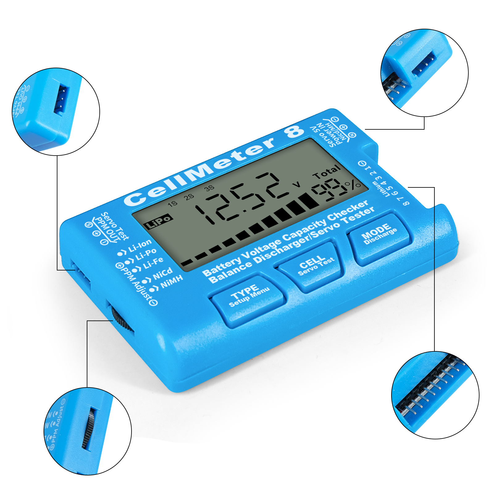 8 in 1 CellMeter 8 Battery Cap - огляд і ціна Drone Battery Voltage Checker