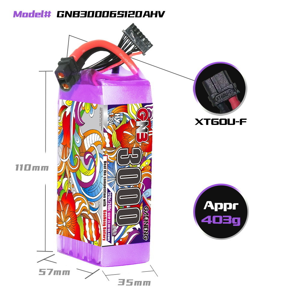 Original GNB HV 6S 22.8V 3000m - огляд і ціна Drone Battery 6S