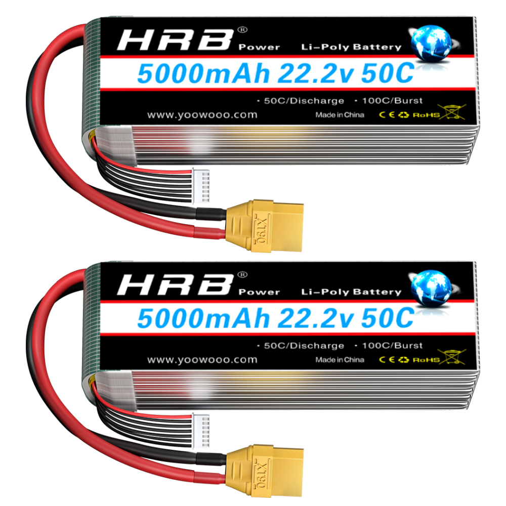 1/2PCS HRB 22.2V 5000mah Lipo  - огляд і ціна Drone Battery 6S
