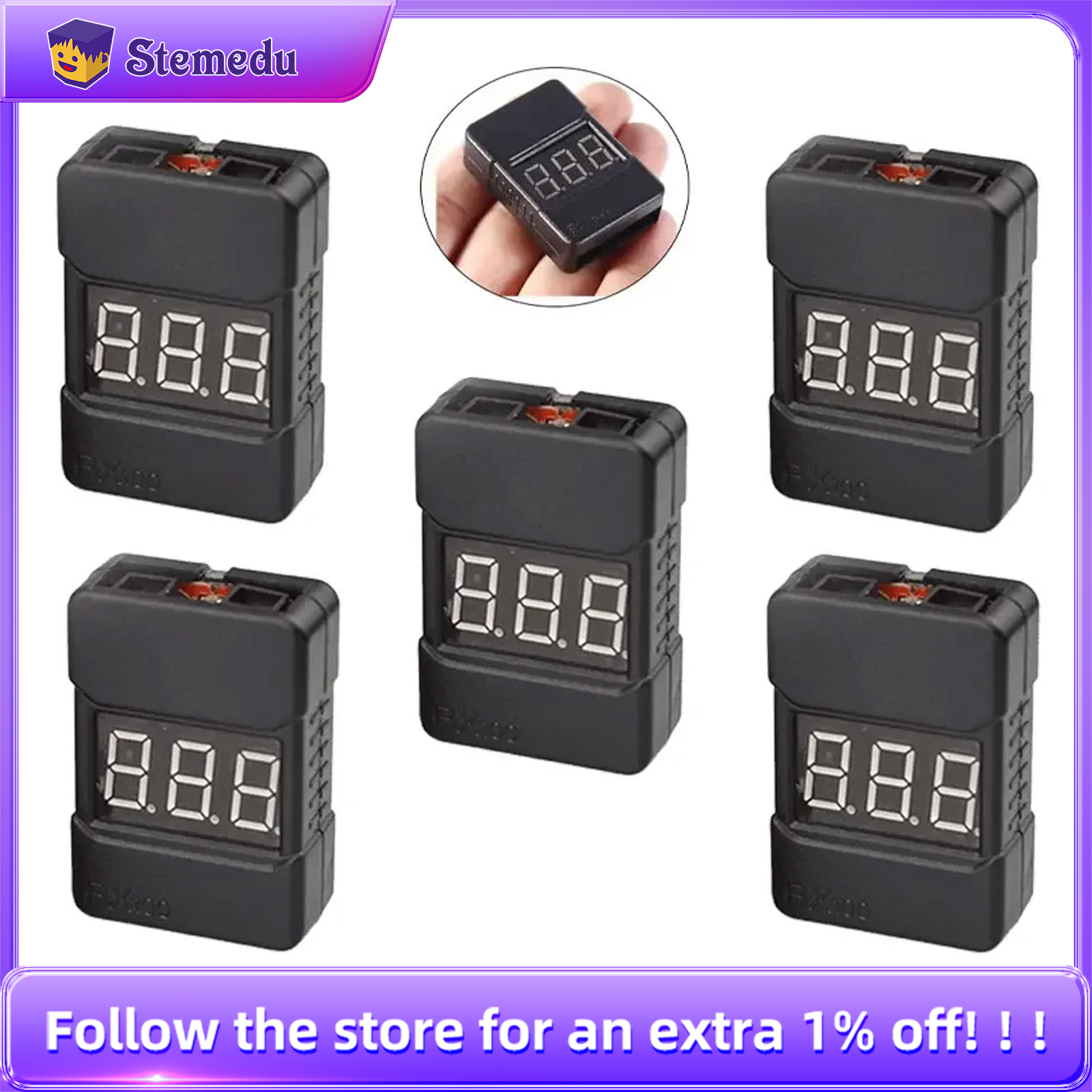 BX100 1-8S Lipo Battery Voltag - огляд і ціна Drone Battery Alarm