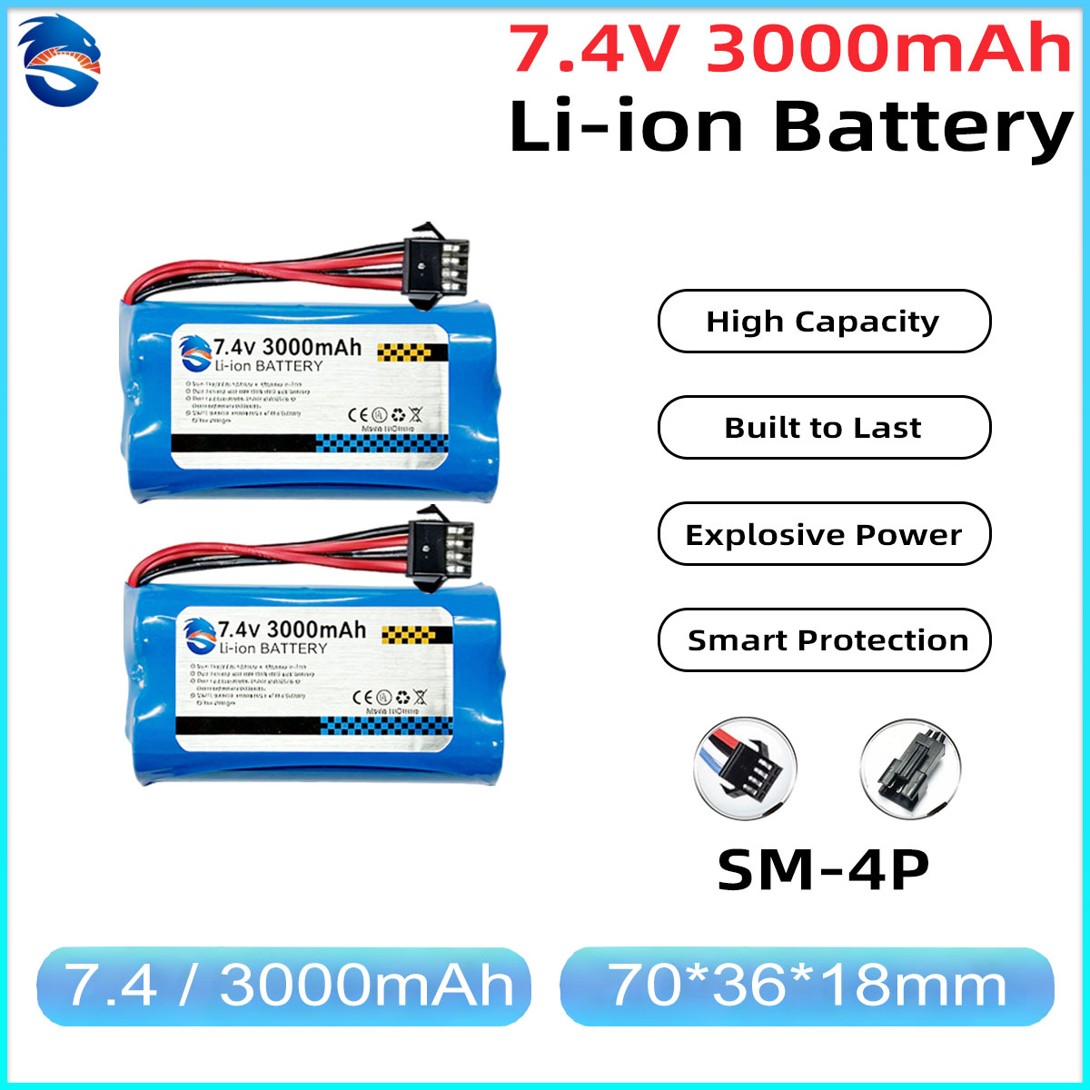 Skymaker 7.4V 3000mAh 2S Li-Io - огляд і ціна Drone Battery Li-Ion
