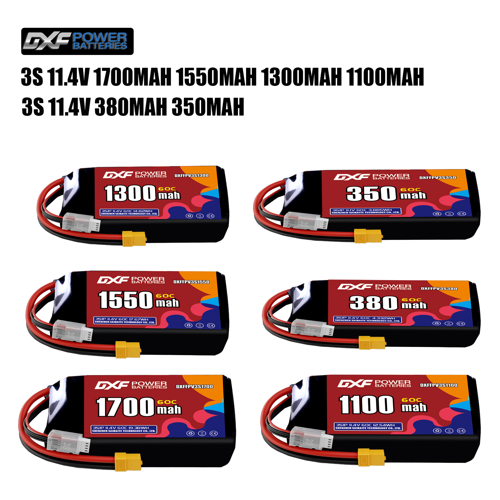 DXF Lipo 3S Battery 11.4V 1700 - огляд і ціна Drone Battery 3S